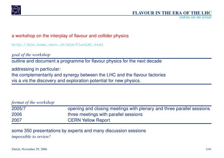 flavour in the era of the lhc