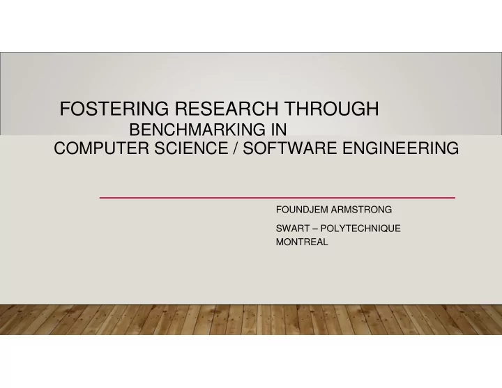 fostering research through