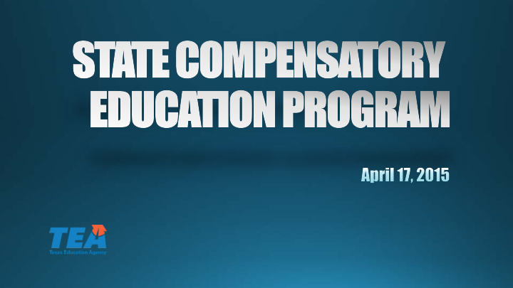 the state compensatory education sce program funds