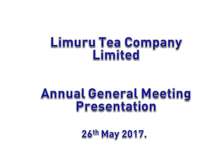 tea production in kenya company performance 2016 2017 and