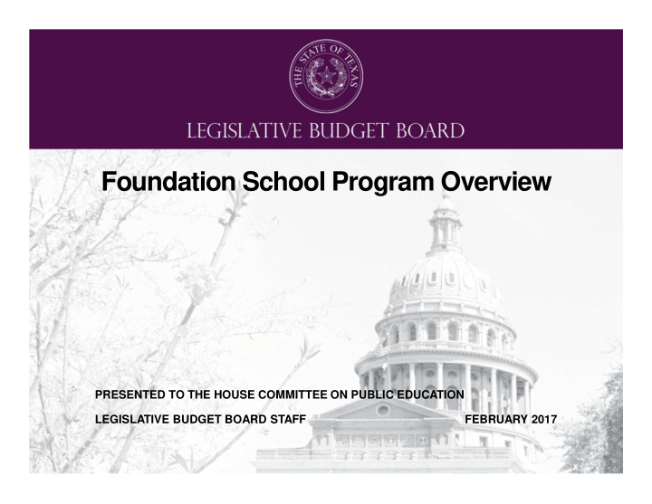 foundation school program overview