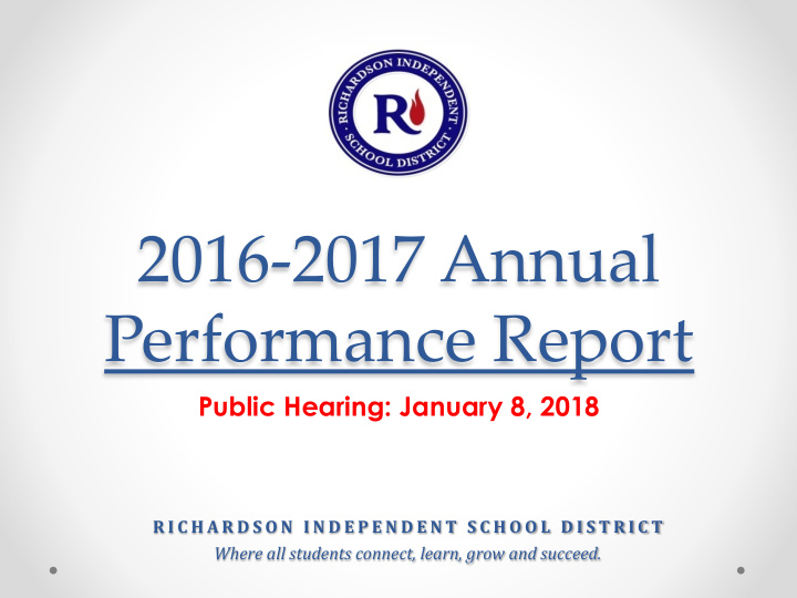 2016 2017 annual performance report