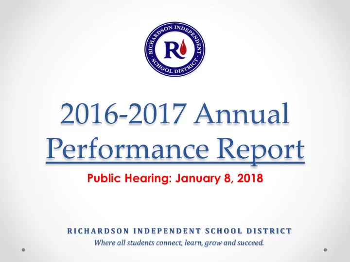 2016 2017 annual performance report