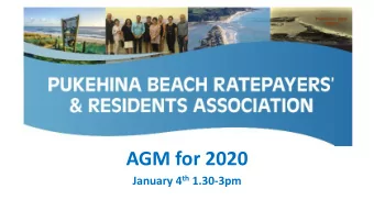 AGM 2020  AGM for 2020 January 4 th 1.30-3pm  Your 2019 Committee  Left to right: John McEnallay,