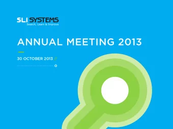 annual MEETInG 2013  _  30 ocTobEr 2013 /  /  aGEnDa / chaIrMans rEporT  / / a fEw worDs froM