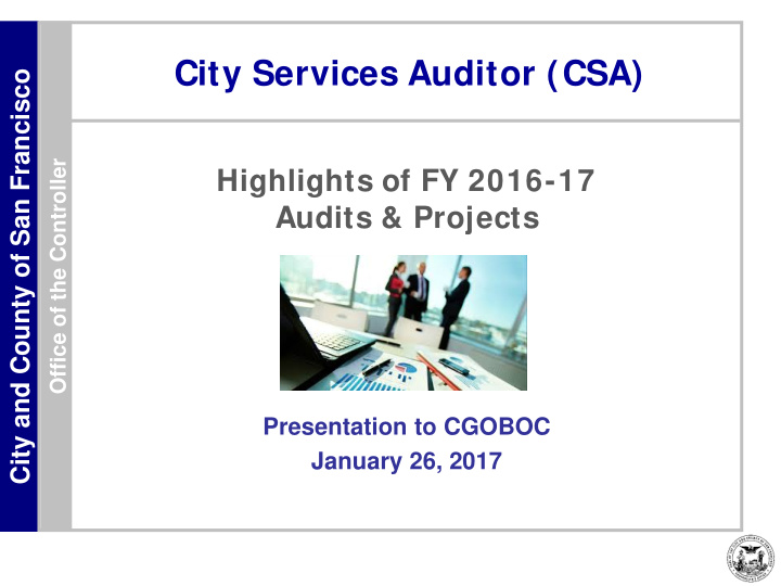 city services auditor csa