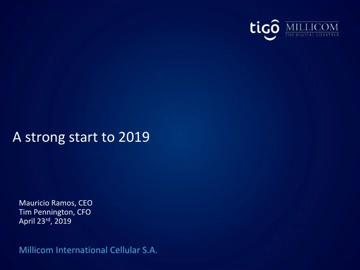 a strong start to 2019