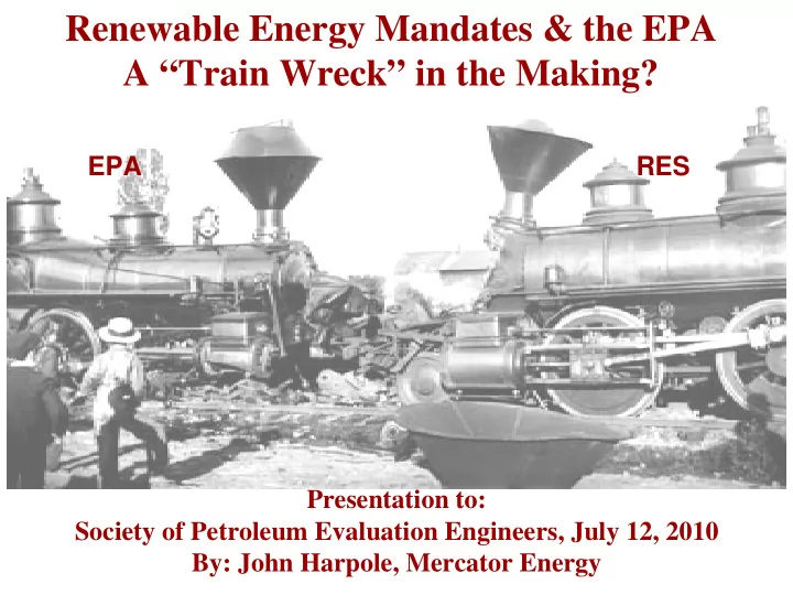 renewable energy mandates amp the epa a train wreck in