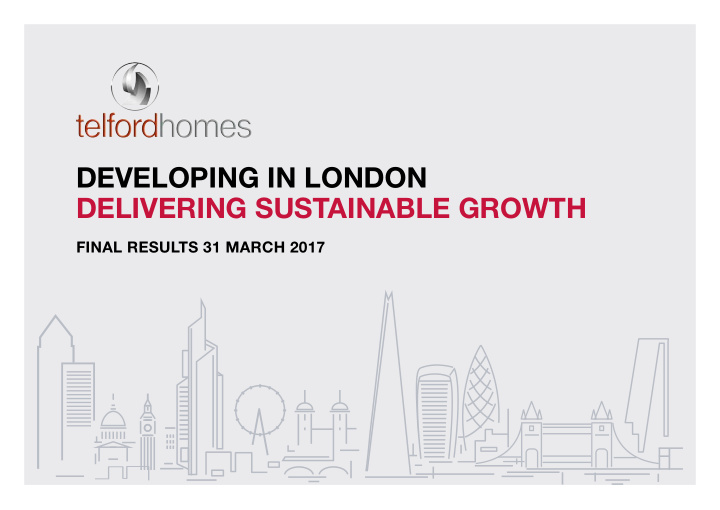 developing in london delivering sustainable growth