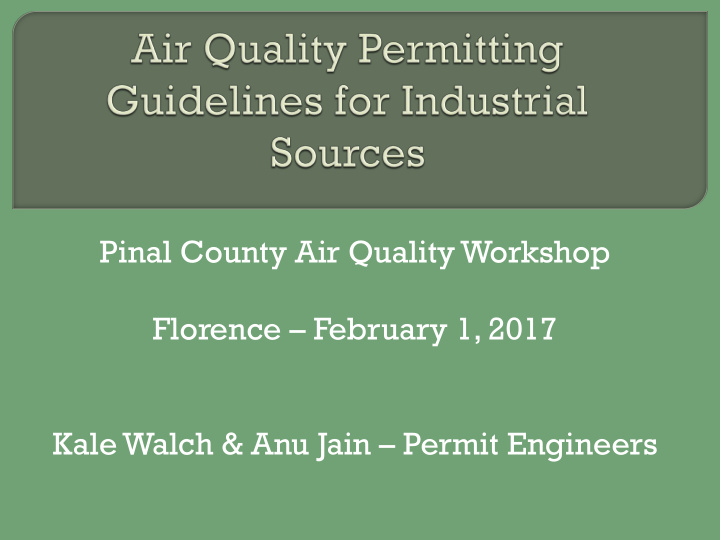 pinal county air quality workshop florence february 1