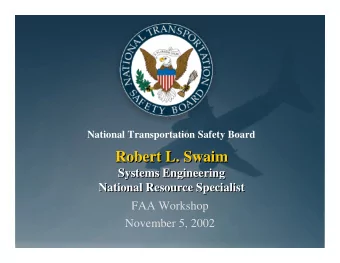 Robert L. Swaim  Robert L. Swaim  Systems Engineering  Systems Engineering  National Resource
