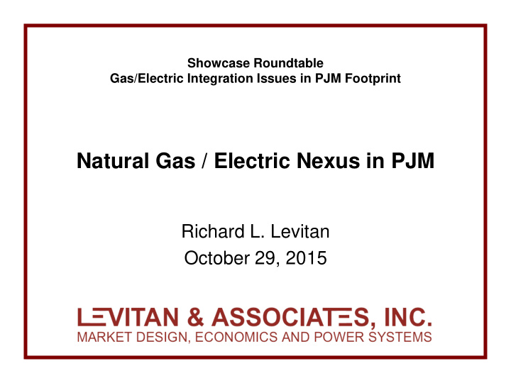 natural gas electric nexus in pjm