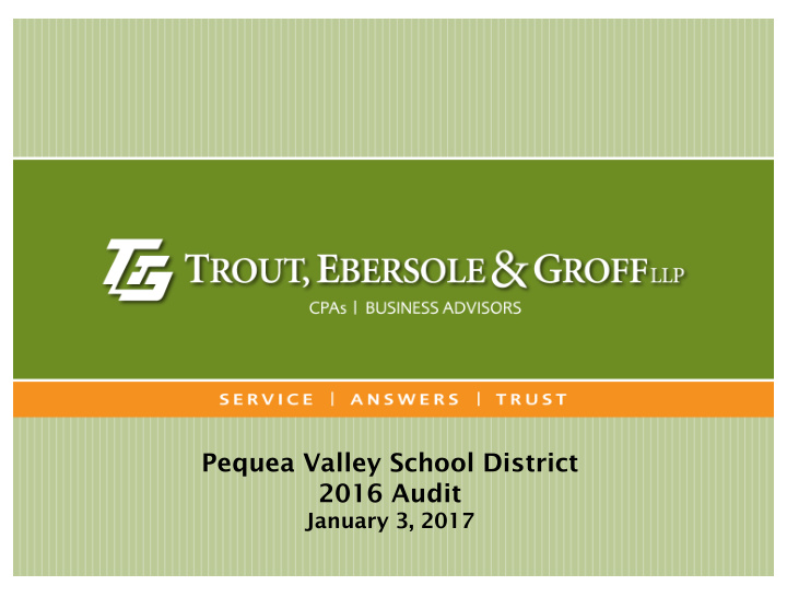 pequea valley school district 2016 audit