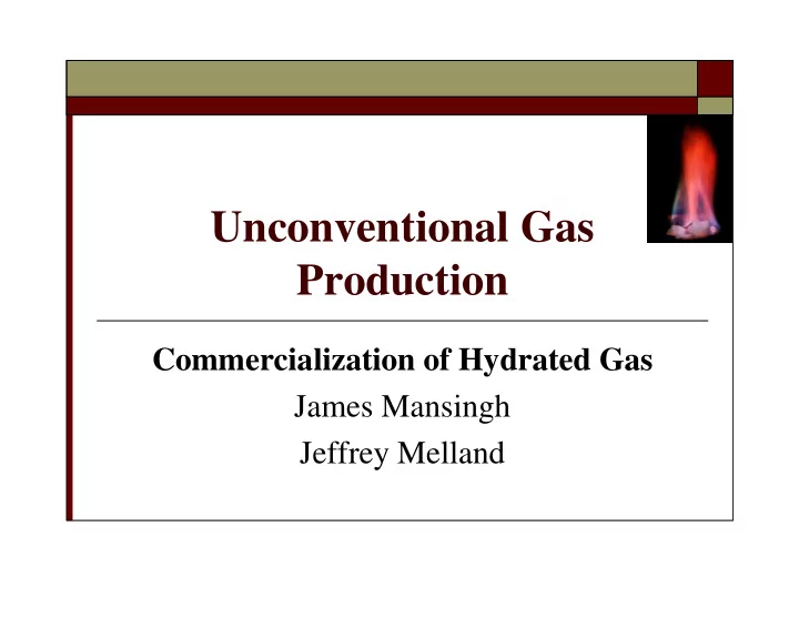 unconventional gas production