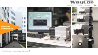 Company  Presentation  Powerful sensors to meet growing demands  The Company  Founded 1999