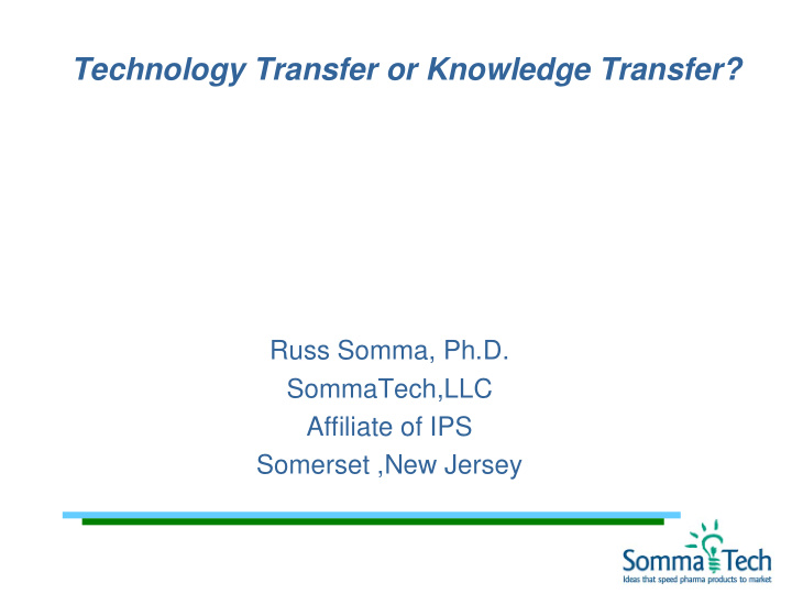 technology transfer or knowledge transfer