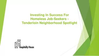 Investing In Success For  Homeless Job-Seekers -  Tenderloin Neighborhood Spotlight  Hospitality