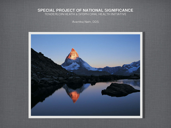 special project of national significance