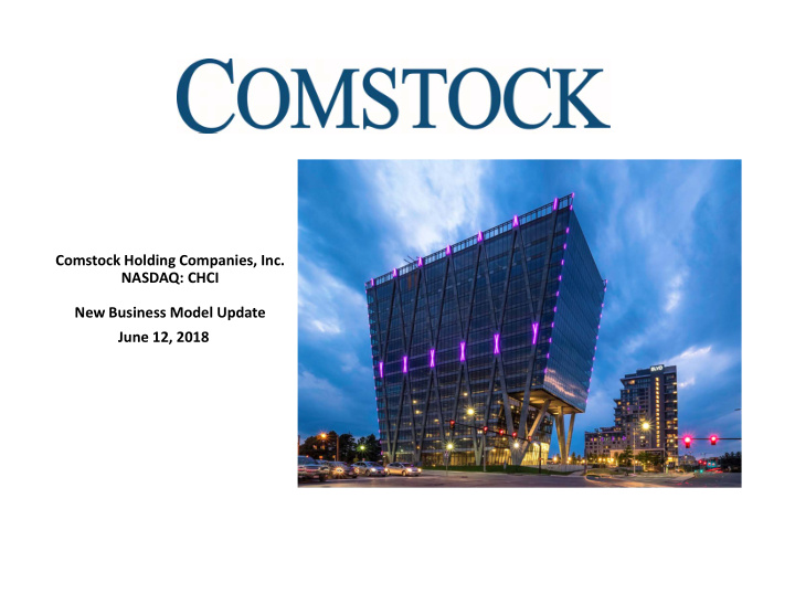 comstock holding companies inc nasdaq chci new business