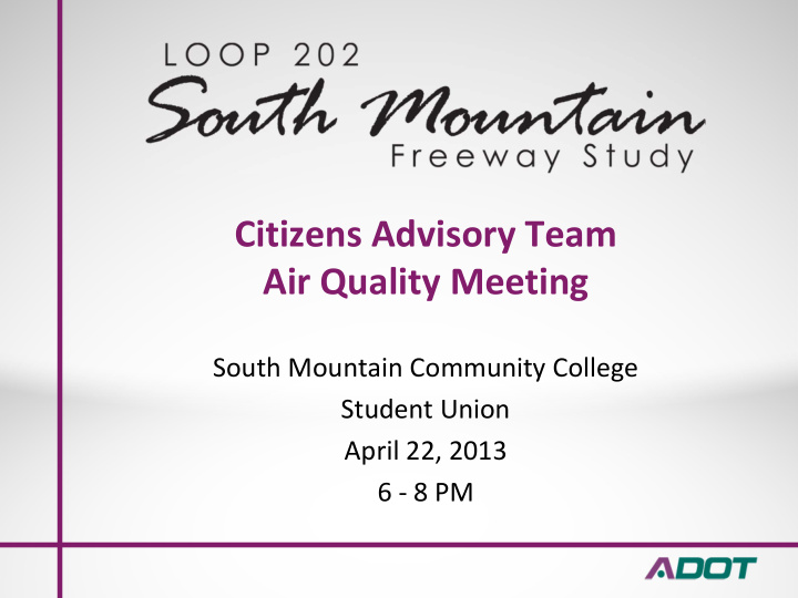 citizens advisory team air quality meeting