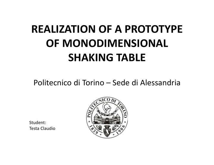 realization of a prototype realization of a prototype of