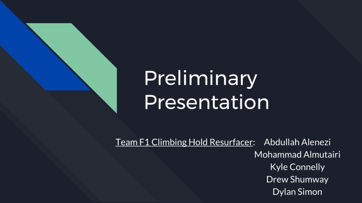 preliminary presentation