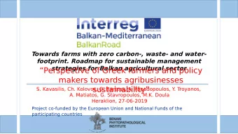 Perspective of Greek farmers and policy  makers towards agribusinesses  sustainability  S.