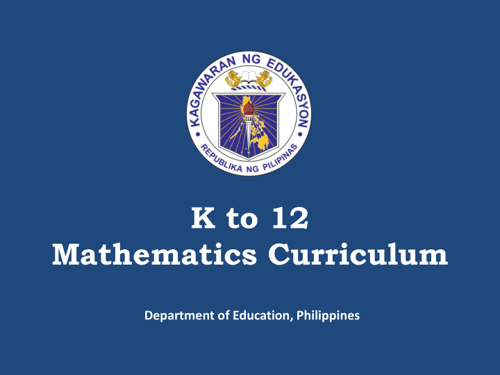 k to 12 mathematics curriculum