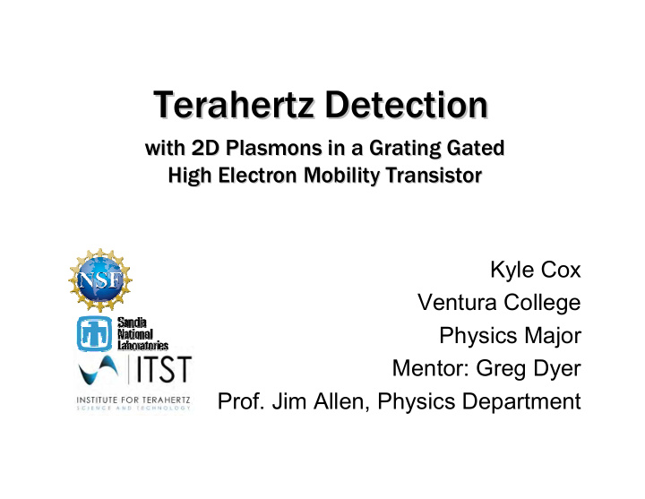 terahertz detection terahertz detection