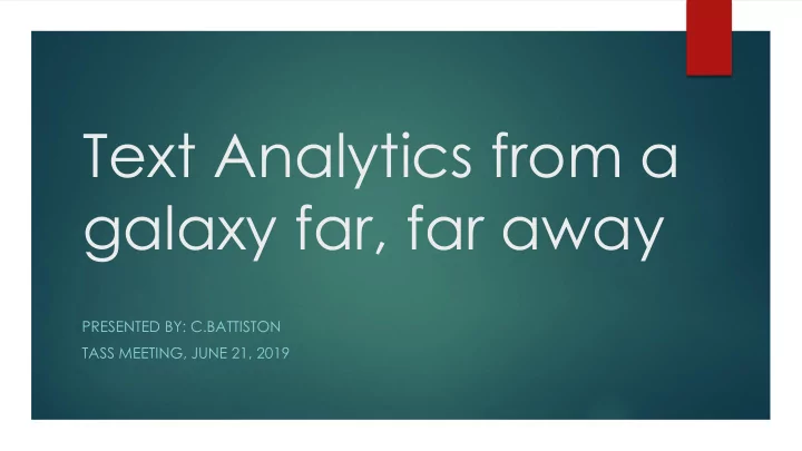 text analytics from a galaxy far far away