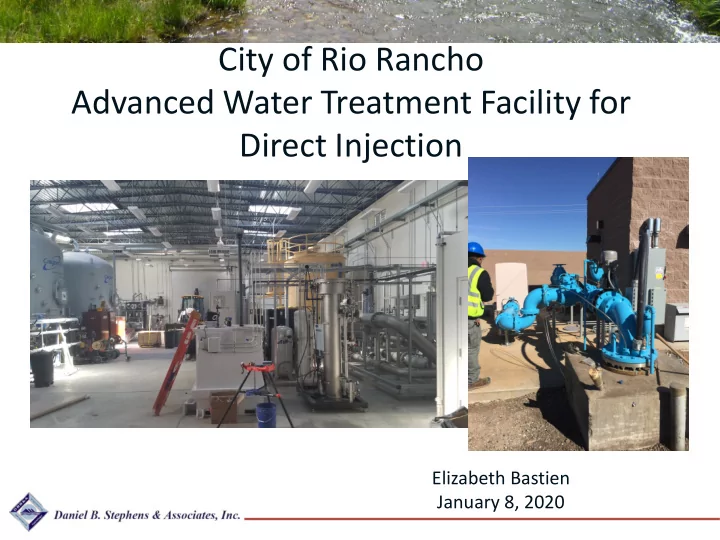 city of rio rancho advanced water treatment facility for