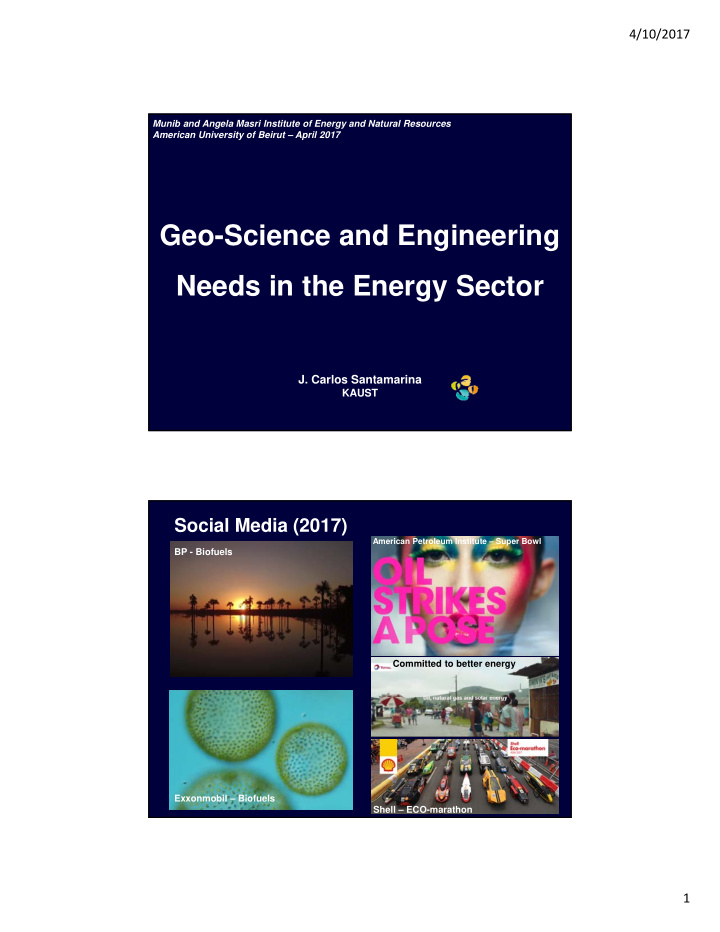 geo science and engineering needs in the energy sector