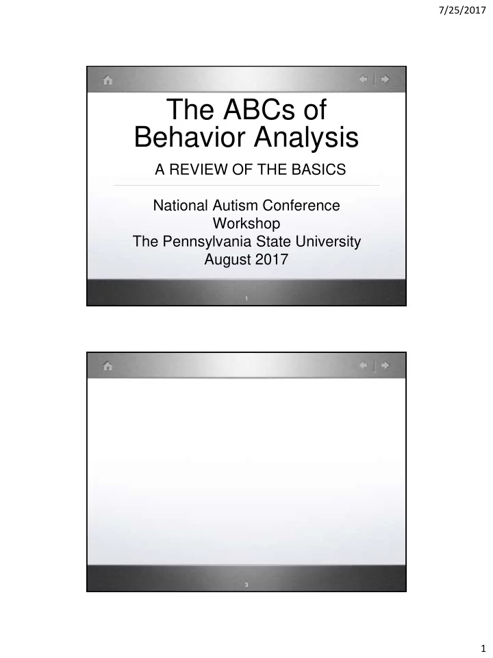 the abcs of behavior analysis