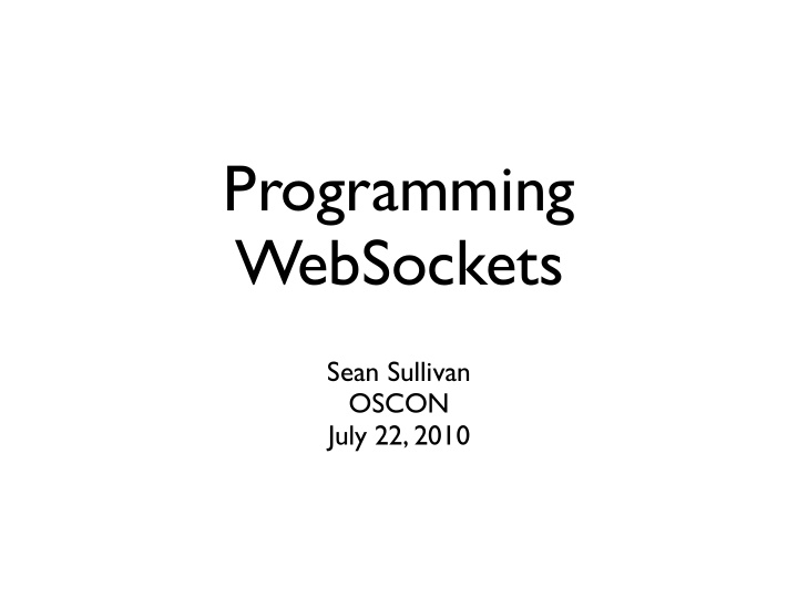 programming websockets