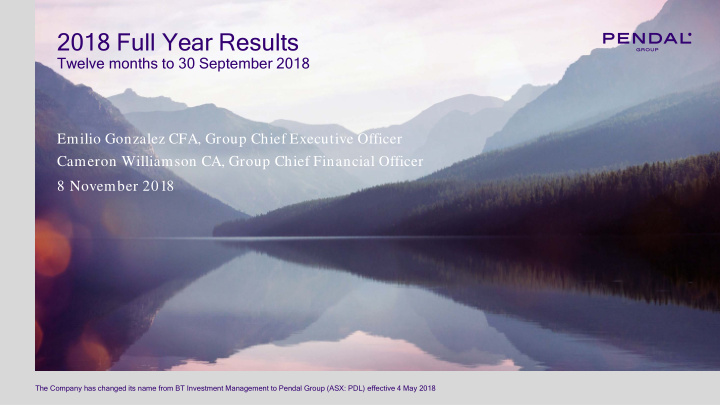 2018 full year results