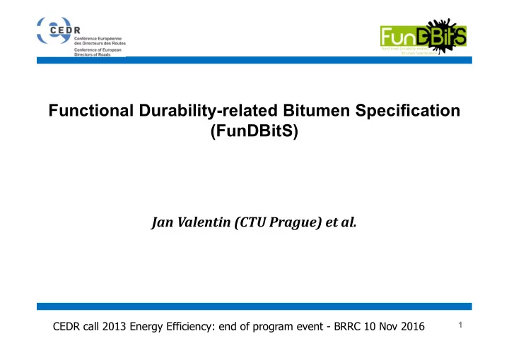 functional durability related bitumen specification