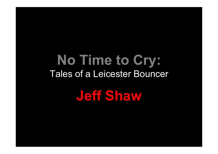 no time to cry