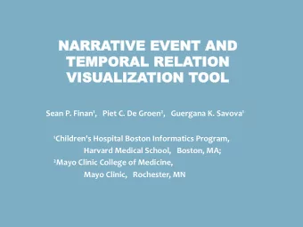 NARRATIVE EVENT  NT AND  ND  TEMPOR  ORAL  L RELA  LATION  ON  VISUALI  LIZATION  ON TOOL  OOL Sean
