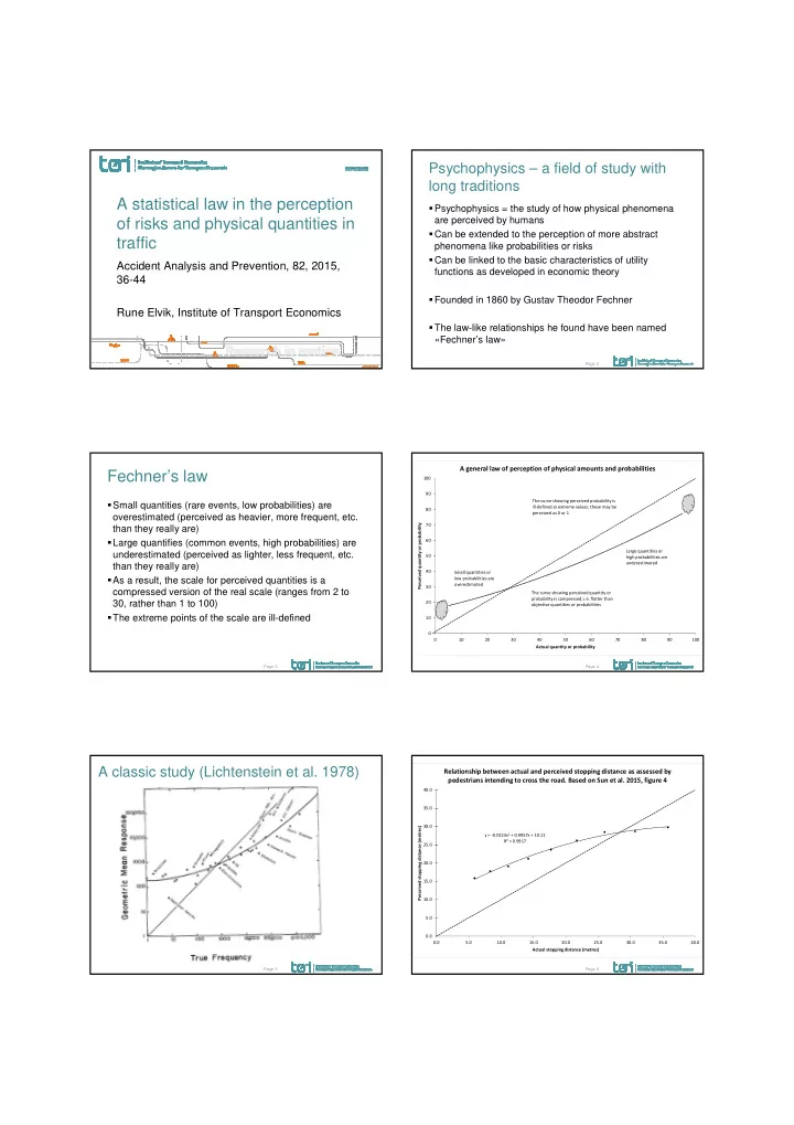 a statistical law in the perception