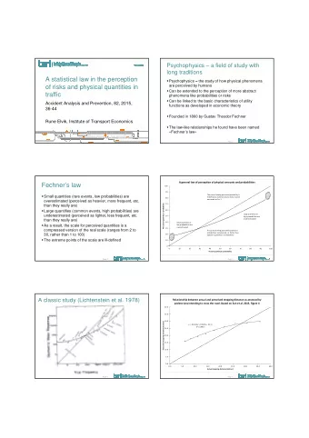 A statistical law in the perception  Psychophysics = the study of how physical phenomena  are