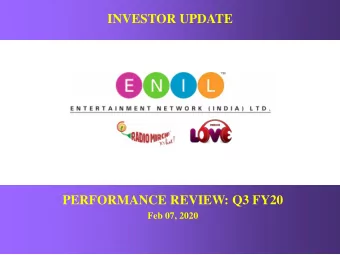 PERFORMANCE REVIEW: Q3 FY20  Feb 07, 2020  1  Presentation Path  Financial Review  Business