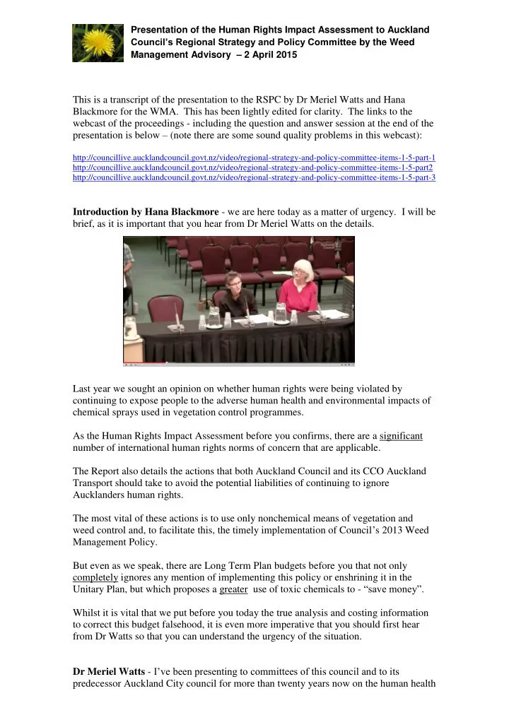management advisory 2 april 2015 this is a transcript of