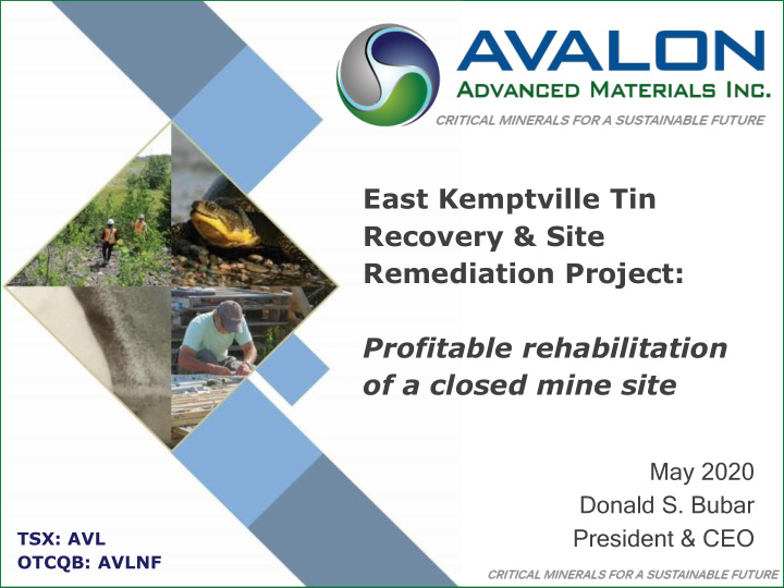 east kemptville tin recovery site remediation project