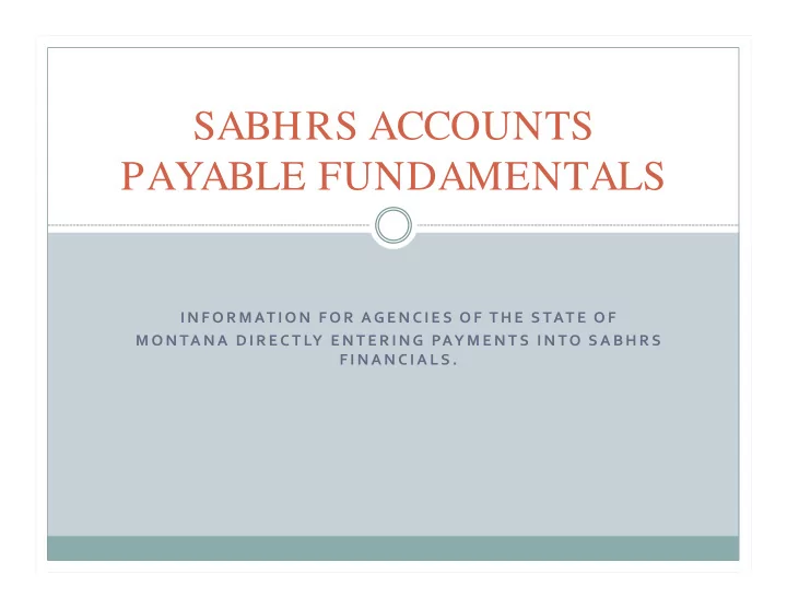sabhrs accounts payable fundamentals