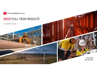1  MONADELPHOUS PROFILE  Market capitalisation as at 15 August 2019  2019 FULL YEAR RESULTS  2