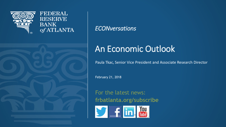 an economic outlook