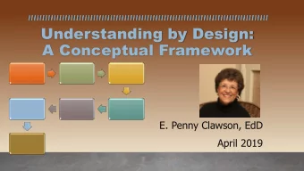 Understanding by Design:  A Conceptual Framework  E. Penny Clawson, EdD  April 2019 EQ: How might