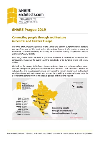SHARE Prague 2019  Connecting people through architecture  in Central and Eastern Europe  Our more