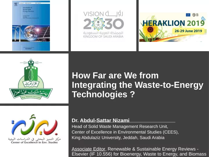 how far are we from integrating the waste to energy