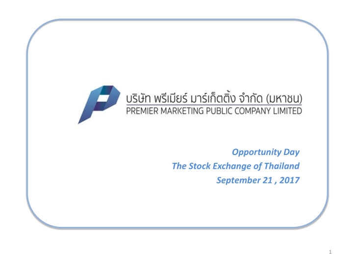 opportunity day the stock exchange of thailand september